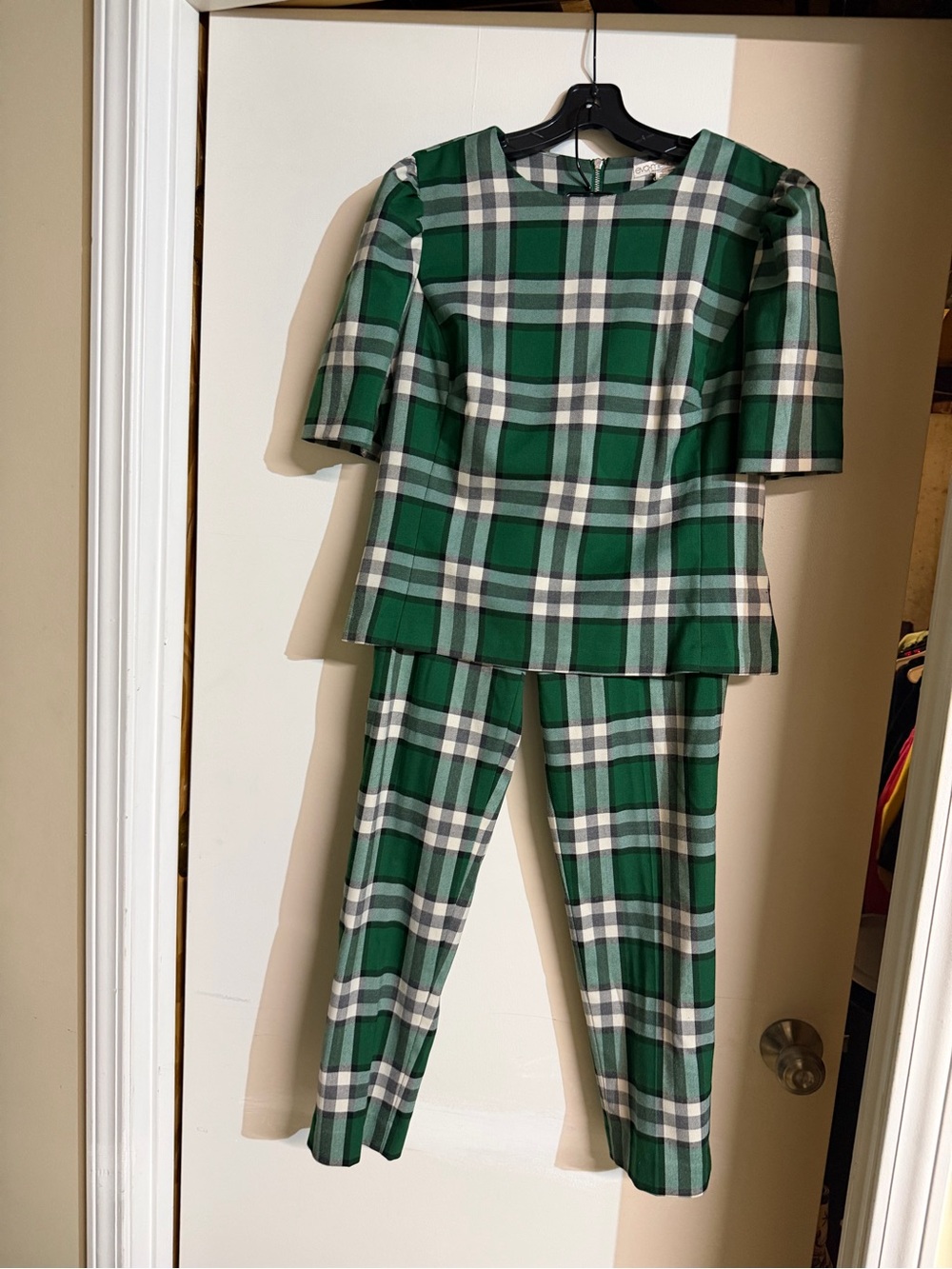 Green Plaid Pants suit